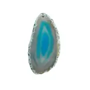 Blue Agate Slice Bead 1 1/4" x 2 1/2"