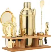 11Pcs-Cocktail Shaker Set Gold Drink Mixer with 25oz Martini Shaker,Muddler,Bar