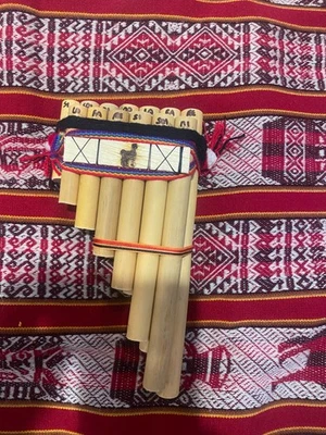 Pair of Artisan handmade Bamboo Pan Flute from Peru-Medium