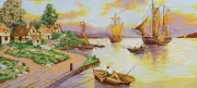 Needlepoint tapestry painted canvas B1285 - Bay. (24"x50") GobelinL