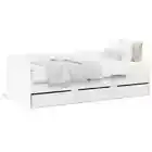 Daybed with Drawers White 90x190 cm Engineered Wood Sofa Bed with Storage