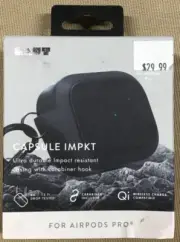 LAUT - Capsule IMPKT for AirPods Pro Ultra Tough Carabiner Included (Slate) NEW