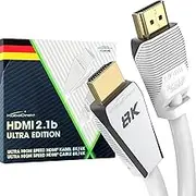 8K HDMI Cable, HDMI 2.1 b, Certified Ultra Edition for Maximum Performance – 1m (48G, Ultra High Speed HDMI 2.1, 10K, 8K@60Hz & 4K@144Hz, Gaming PC/PS5/Xbox, HDMI Certificate, White) – CableDirect