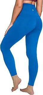 [QUEENIEKE] Workout Leggings for Women 27" - Ultra High Waisted Tummy Control Yoga Pants Butt Lifting Gym Training Tight (Electric Blue Lemonade, Small)