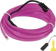 X AUTOHAUX 3 Meter EL Wire Cable LED Glow String Light Car Lighting Strip Flexible Neon Light for Car Decoration Battery Box(3V) Purple