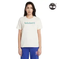 在飛比找Yahoo奇摩購物中心優惠-Timberland 女款白煙色LOGO短袖T恤|A6AZP