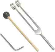 Lightweight Tuning Fork Set for Precise Frequency Adjustment Ear Picking Tool Aluminum Vibration Bell Ear Shaker 128Hz, Silver 21.5CM