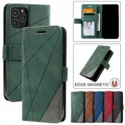 For iPhone 16E 15 14 13 12 11 Pro Max 8 Plus XR Case Leather Wallet Flip Cover