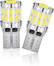 leediga 2 PCS Car Led Light Bulbs, T10 Width Lights, License Plate Lights, Waterproof Reading Lights, Super Bright Instrument Lights, Vehicle Lighting Tool, Universal for Most Cars, Trucks (White)