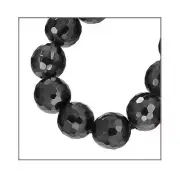 6 Cubic Zirconia Faceted Round Beads 6mm Black #64014