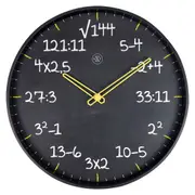 NeXtime 30cm Maths Silent Analogue Battery Operated Round Wall Clock Home Decor