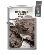 Zippo 82299 iwo jima japan wwii ww2 1945 battle Lighter + FLINT PACK