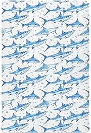 Crib Fitted Sheet for Toddler and Infant Baby Soft Baby Sheet Set for Standard Size Crib Mattress 39x27in Cartoon Swordfish Fishes