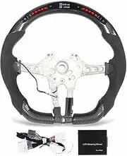 LED Display Steering Wheel, Compatible with BMW F20 F22 F30 F32 F15 F16 M2 M3 M4 X5M X6M, Carbon Fiber Wheel, Shift Light Steering Control