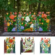 Colorful Garden And Metal Screen 3 Panel Flower Patio & Garden