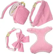 HOUDERCO 1Set Puppy Harness and Leash Set Breathable Vest Style Dog Walking Kit with Collar and Bandana for Small Dogs Durable and Easy to Use