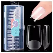 Short Square Nail Tips: Soft Gel X False Nail Tips Full Cover for Nail