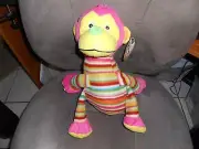 KELLYTOY KELLY TOY PLUSH NWT 15" striped pink monkey green nose ape