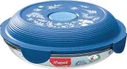 Maped Picnik Concept Adult Glass Lunch Plate 700 ml - Cyanotype - Glass Plate with Waterproof Lid - Microwave, Oven and Dishwasher Safe