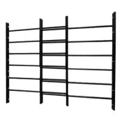 6-Bar Adjustable 22-3/4 In. to 38-1/2 In. Horizontal Fixed Black Window Security