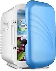 5L Mini Fridge Small Refrigerator with Cooling and Heat Function Portable Food Heater & Drinks Cooler for Bedroom, Office, Car, Dorm, Skincare & Cosmetics Low Operating Noise AC/DC (Color : Blue)