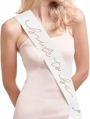 [xo, Fetti] Bride to Be Sash | Bachelorette Party Decorations White + Rose Gold, Bridal Shower Gift, Bridesmaid Favors, White, Rose Gold, Pink, Gold, Champagne, One Size