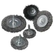 6pcs Crimped Wire Wheel Cup Brush Set for Drill 1/4 Inch Arbor