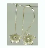 6pcs Flower floral 925 solid bright Sterling Silver Earring EAR WIRE Hook E17