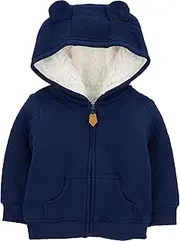 [Simple Joys by Carter's] Baby Hooded Sweater Jacket with Sherpa Lining