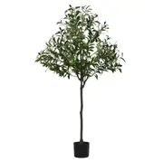 Artificial Olive Tree Imitation Plant Fake Green Faux Potted Indoor Greenery Natural Decoration Home Office Lifelike Fruit Leaves 150cm