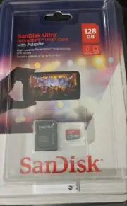SanDisk Ultra microSDXC UHS-I Card w/ Adapter/128 GB For Android Phones & Tablet