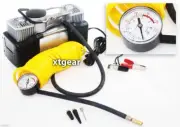 12v Mini Metal Air Pump Portable Compressor Tire Inflator w/ Hose + Gauge