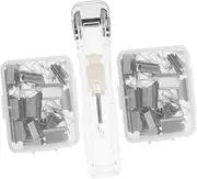 LOPUNER 1 Set Portable Stapler and Reusable Clip for Document Binding Transparent with Clips Practical Office Supplies for Easy Paper Management