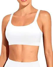 [Tempt Me] Women Sports Bra Bikini Tops Scoop Neck Bathing Suits Top Padded Swim Crop Tops Only