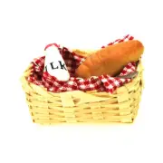 Dollhouse Miniature 1:12 Scale Picnic Basket Milk Bread Basket Food Kitchen