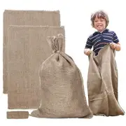 Burlap Bags4 Pieces Extra-Large Burlap Bags Sturdy and Rugged Burlap Bags for...