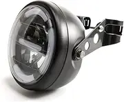 BENEALL Motorcycle LED Headlight 7 inch, Round Head light with DRL Hi/Lo Beam for Electra Glide Street Glide Road King Heritage Softail Switchback Headlamp (X style White light)
