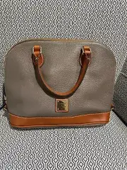 Dooney & Bourke Pebble Grain Zip Leather Satchel - Gray