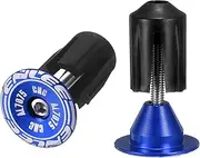 uxcell Bike Handlebar End Plugs Aluminum Bar End Caps 24-35mm Adjustment Expanding Locking with Screw for MTB Road BMX Fixed Gear Bike, Blue