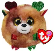 TY Puffies - Fudge the Christmas Reindeer (3 inch)