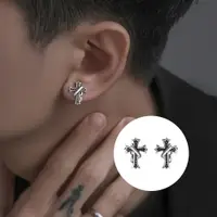 在飛比找PChome24h購物優惠-【A&R】韓版s925純銀復古十字架耳釘款耳環