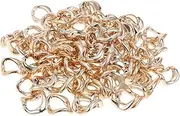 DOITOOL 100pcs Easy Group Connecting Shackle Chain Jewelry Making Chains Rose Colored Hip Key Chain Link Plated Link Chain Twisted Chains DIY Bracelet DIY Necklace Golden Plastic