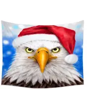 Christmas Cool Funny Wild Animal Art Eagle Santa Tapestry
