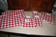 Longaberger Picnic Plaid Table Cloth, Napkins, Placemats and Fabric Square NEW