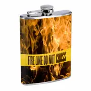 Firefighter D12 Flask 8oz Stainless Steel Hip Drinking Whiskey