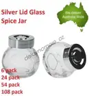50ml Spice Mini Glass Jars with Silver Lid Bottle Jam Storage Container Jar Herb