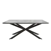 Alfred 180cm Modern Pedestal Dining Table - Concrete Concrete