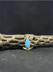Native American Navajo Sleeping beauty turquoise sterling silver ring size 7