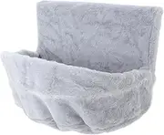Parliky Cat Bed Scratch Board Plush Cat Window Hammock Space-Saving Hanging Bed Warm Cozy Indoor Cat Bed Grey