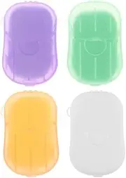 Sosoport 4 Boxes Sheets soap Tablets soap Sheets Small soap Slices Travel Hand Soaps soap Flakes Travel soap Outdoor soap Fragrance Foam Paper soap Paper Piece of Paper pp